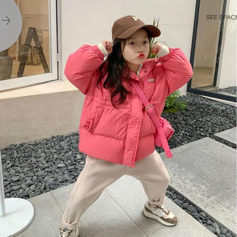 Girls Thick Padded Jacket Warm Bread Jacket Windproof and Velvet Cotton Jacket