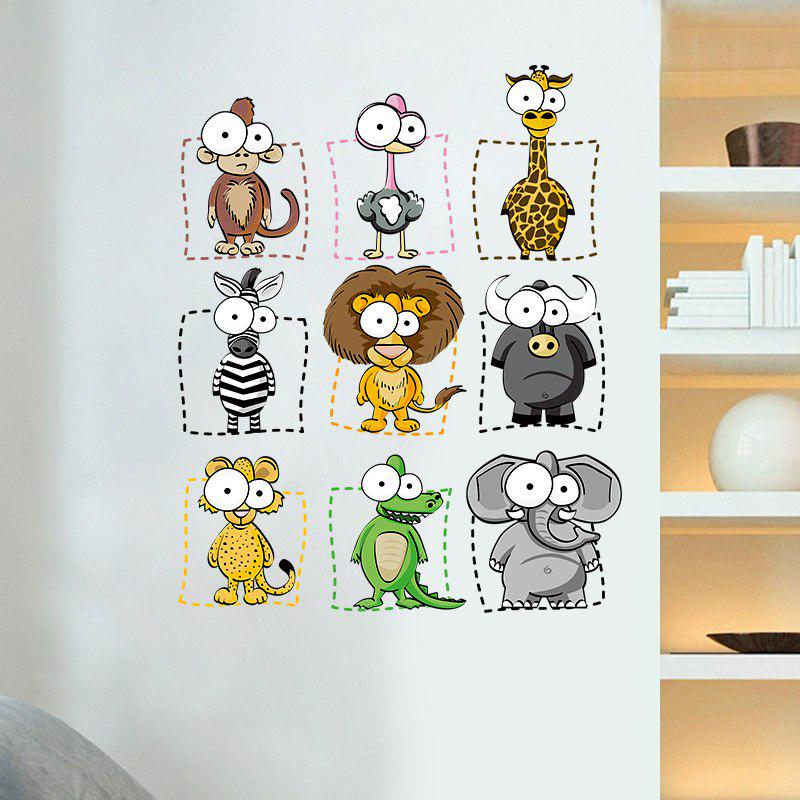 [Wall stickers] big eyes animals Jiugongge wall stickers for kids rooms kitchen Refrigerator art dec