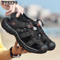 Casual Shoes Fashion Footwear Sandals Men Breathable Beach Real Leather Big Size