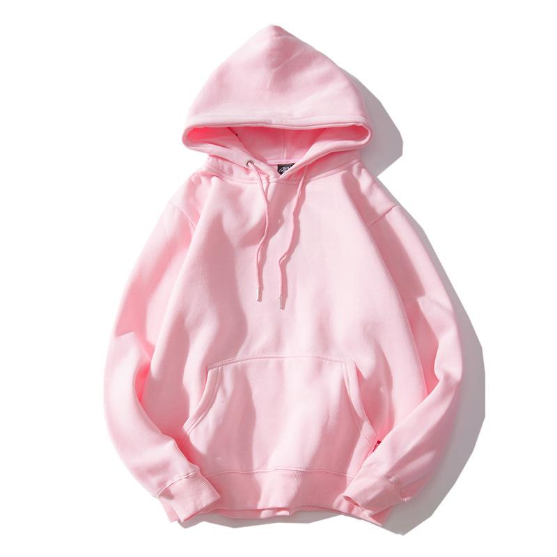 Plus Size Hoodie Candy Color Sisters Couple Loose Hooded Solid Color Sweater Class Clothes Girlfriends Jacket  Long Sleeve Pockets Pullover Sweatshirt