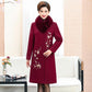 Women's Embroidery Coat Woolen Coat 2019 Autumn Winter Plush Cotton Wool Coat Female Outwear