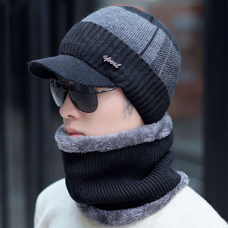 knitting hat Plush Cotton hat Wild hat Windproof hat Autumn winter Warm hat Thick hat Man Trend
