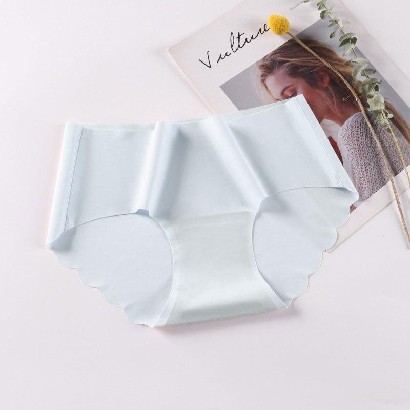 4Pcs/set Middle Waist Women's Panties Cotton Seamless Solid Color Underpants Ladies Large Size Casual Briefs