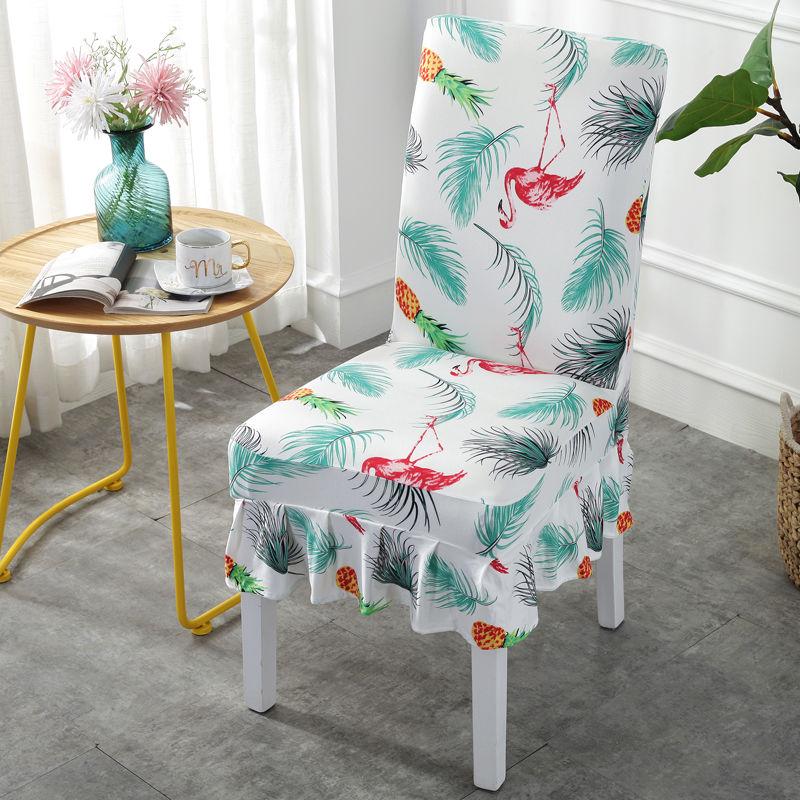 Chair Cover Spandex Printing Dining Chair Slipcover Modern Removable Anti-dirty Kitchen Seat Case
