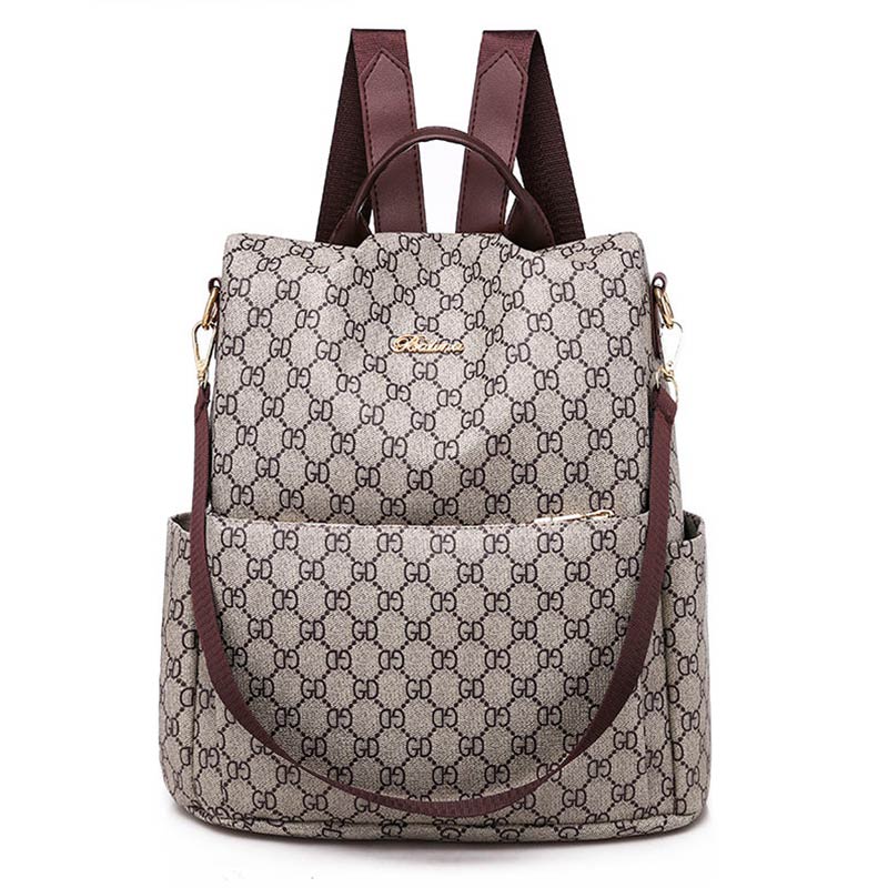 Large-capacity Backpack Ladies Bag Trendy All-match School Bag Leisure Travel Bag Soft Leather Backpack