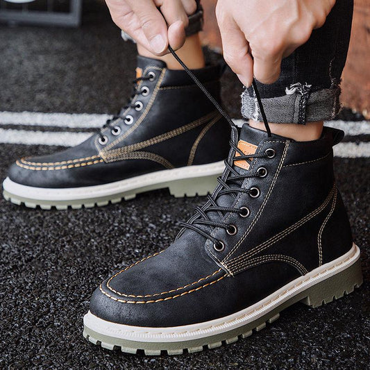 Autumn Martin Boots Men's Boots Men's Work Shoes Military Boots British High Top Shoes Men's Boots
