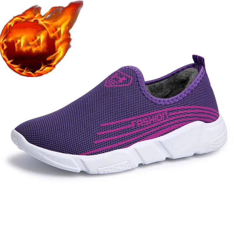 Women Autumn and Winter  Walking Shoes Women's Mother Shoes Casual Fleece Warm Sports Running Shoes