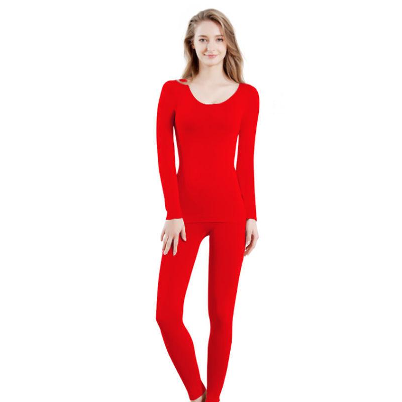Women Long Sleeve Thermal Underwear Winter Thicken Tight Suit Sexy Pajamas Autumn Windproof High Elasticity Slim Body Comfortable Breathable Versatile