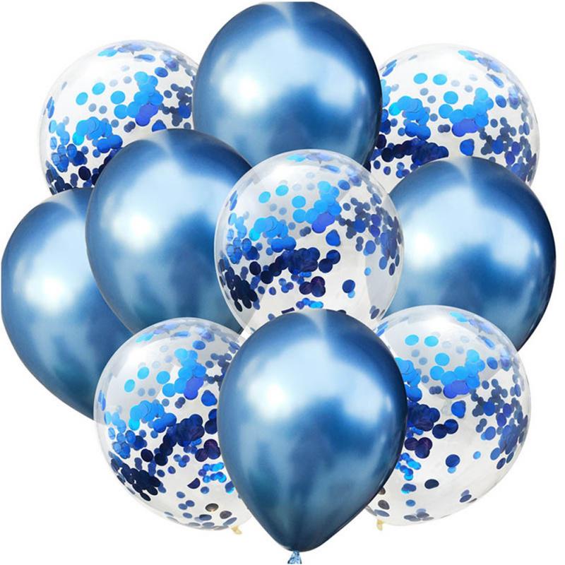 20pcs 12 Inch Blue Pink Gold Confetti Latex Balloons for Baby Birthday Wedding Decorations
