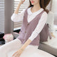 V-neck Waistcoat Fashion Vest Spring and Autumn Loose Knit Cardigan All-match Short Fashion Top