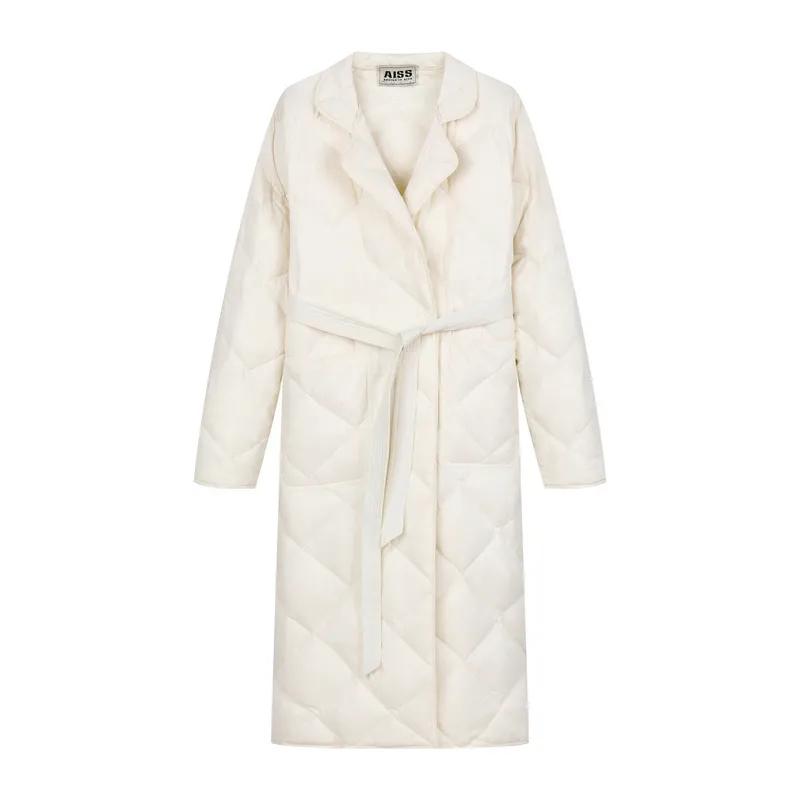 Casual Loose Argyle Hooded Parkas Women Fashion Solid Thick Long Coats Women Elegant Tie Belt Cotton Jackets Female Ladies