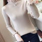 Mink Autumn and Winter Thickening Slim-fit Sweater Bottoming Shirt Half High Neck Young Women's Sweater