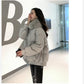 Korean Fashion Ladies Down Jacket Fox Fur Collar Thick Bread Jacket White Duck Down Short Down Jacket