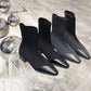 Celebrity Style Martin Boots Female Pointed Thick with Flying Woven Socks Boots