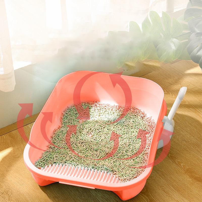 Cat Litter Box Splash-proof Semi-enclosed Large Cat Toilet Deodorant Cat Poop Box Small Kitten Litter Box Kitty Supplies