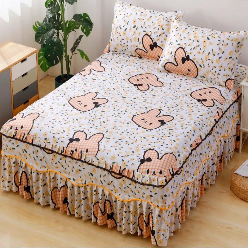 Lace Edge Princess Wind Mattress Cover Lace Mattress Protector Non-slip Elastic Double Mattress Cover
