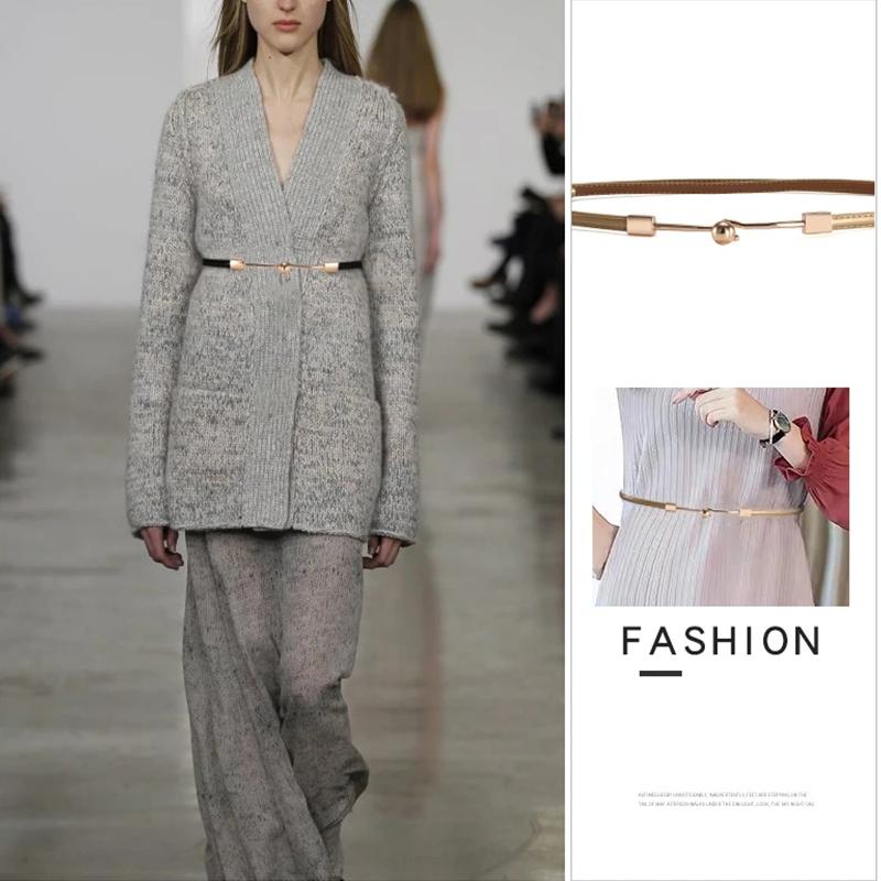Women's Sweater Skirt Belt Girls Leather Cool Thin Belt Dress Waist Chain Ladies Decorative Belt