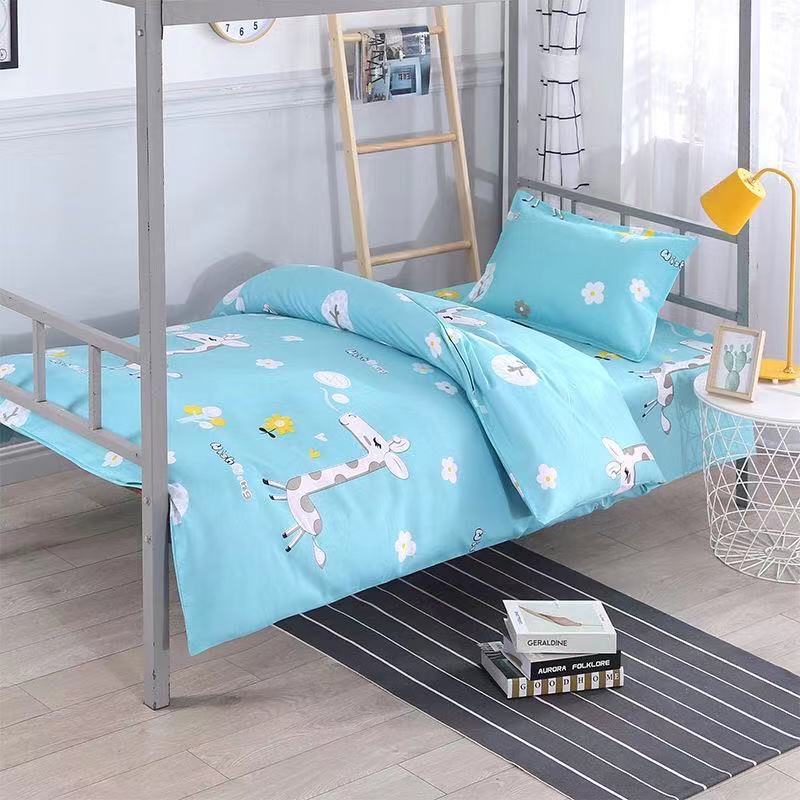Three-piece Bed Pillowcase Sheet Quilt Cover Set Cartoon Bed Set Home Dormitory Bedding