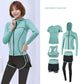 5pcs/set  Women Yoga Set Seamless Leggings Long Sleeve Crop Top Sports Bra Running Pants Gym Clothing Fitness Workout Sports Suit