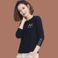 Spring  Autumn Round Neck Pullover Women's Short Loose Thin Long-sleeved Knitted Bottoming Shirt  Outer Wear