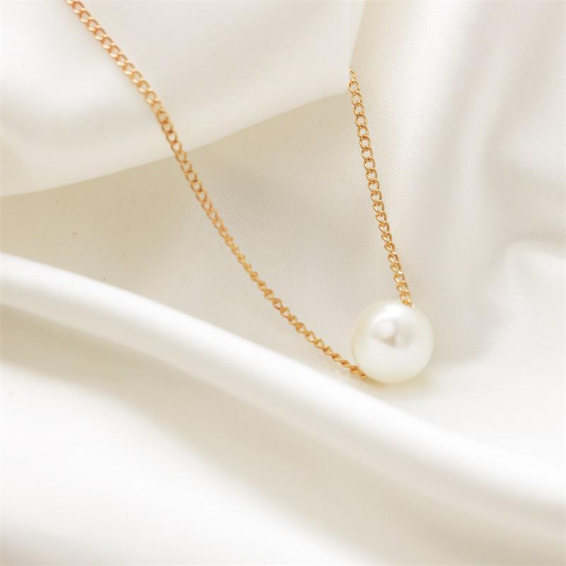 Simple Pearl Ball Short Necklace Chain Necklace Star Simple Accessorie Clothing Clavicle Chain Batch