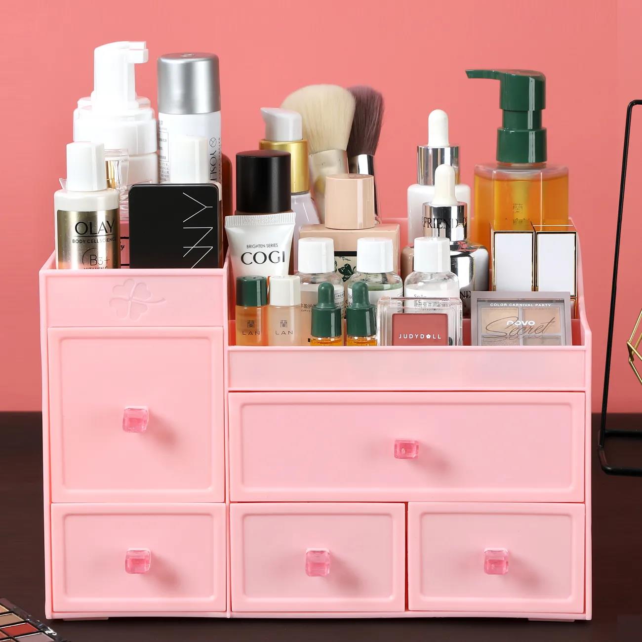 Desktop Cosmetic Storage Box Plastic Storage Rack Drawer Makeup Box Transparent Finishing Box Dressing Table Rack