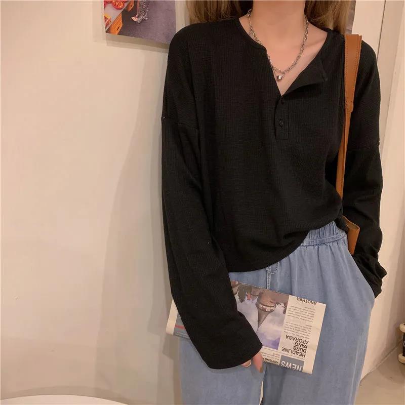 Summer Women Casual Long Sleeve Fall Loose O-Neck T Shirt Elegant Femme Tops Pullovers