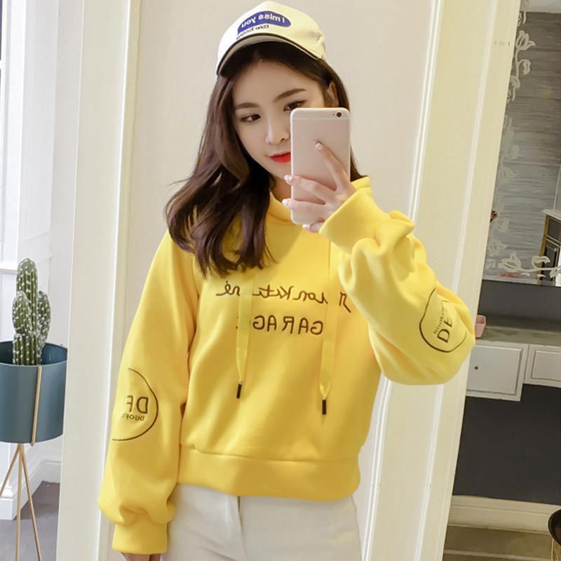Thin Hooded Character Sweater Women Spring and Autumn All-match Loose Student Clothes