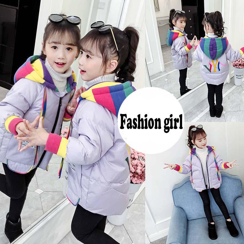Children Winter Jacket for Girls Kids Hooded Warm Coats Hooded Cotton-Padded Jacket Kids Clothes