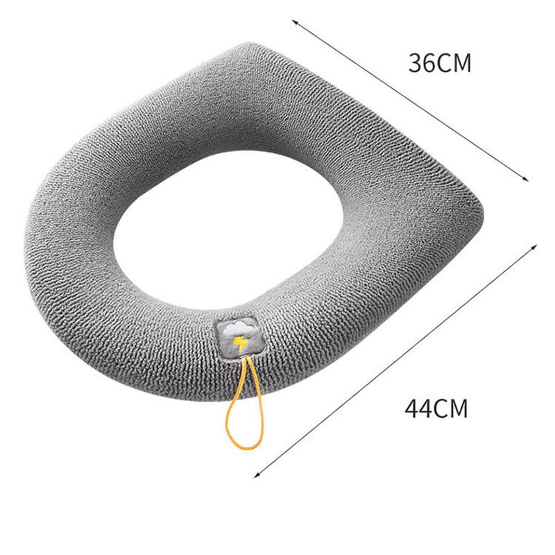 Toilet Seat Cushion Household Winter Thick Plush Toilet Cushion Toilet Cover Four Seasons General Plus Velvet Toilet Washer