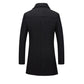 Men's Autumn and Winter Thick Woolen Coat Mid-length Slim Business Coat Winter Single-breasted Wool Trench Coat Solid Casual Suit Collar Warm Outfit