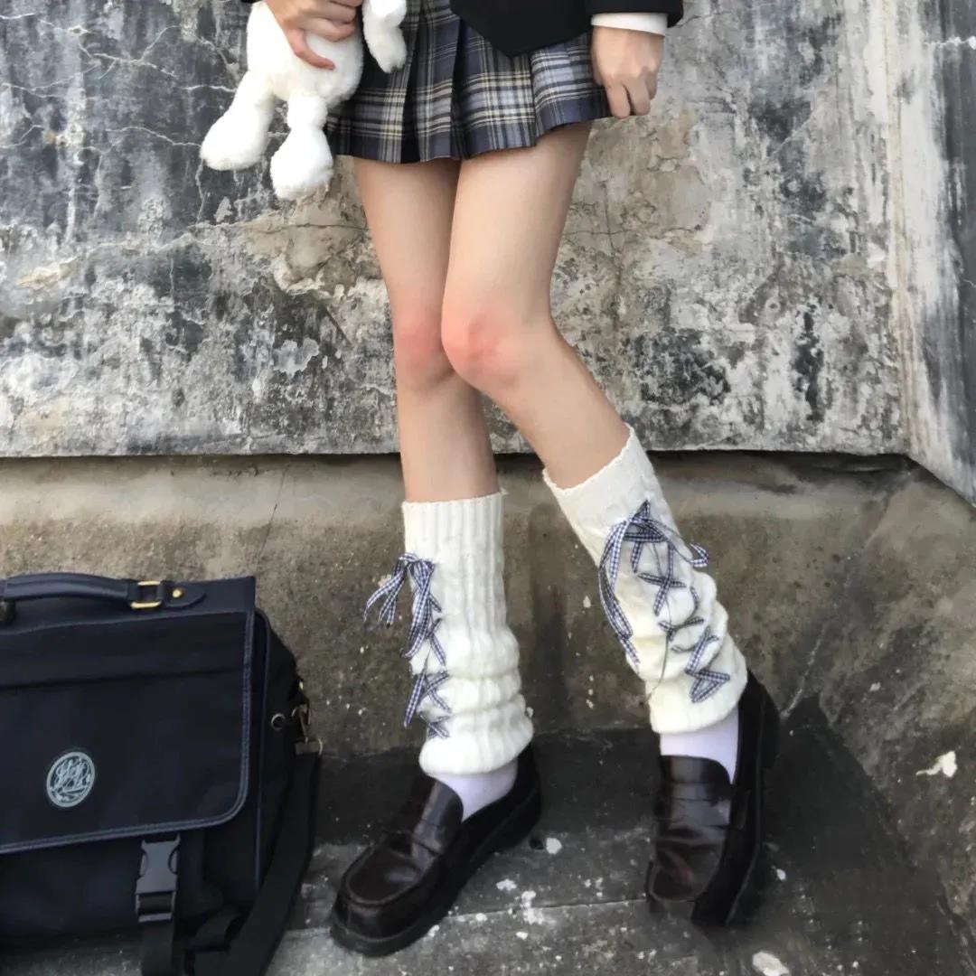 Daily JK Hairy Socks Korean Version of The Hundred Knee Legs Student Warm LOLITA Straps Stacks Stockings Women Autumn and Winter