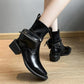 Boots Woman Martin Boots Black Chelsea Boots Thick with Short Boots Autumn and Winter Plus Velvet Warm Snow Boots Cotton Boots