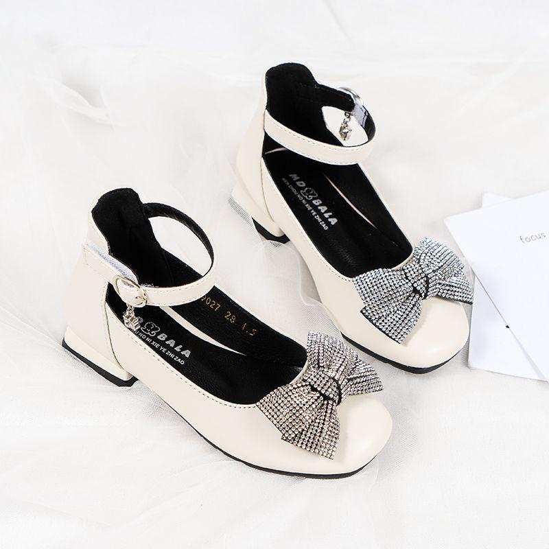 Children's Shoes  Princess Shoes Spring  Summer Girls' Leather Shoes  All-match Elementary School High-heeled Red Performance Shoes