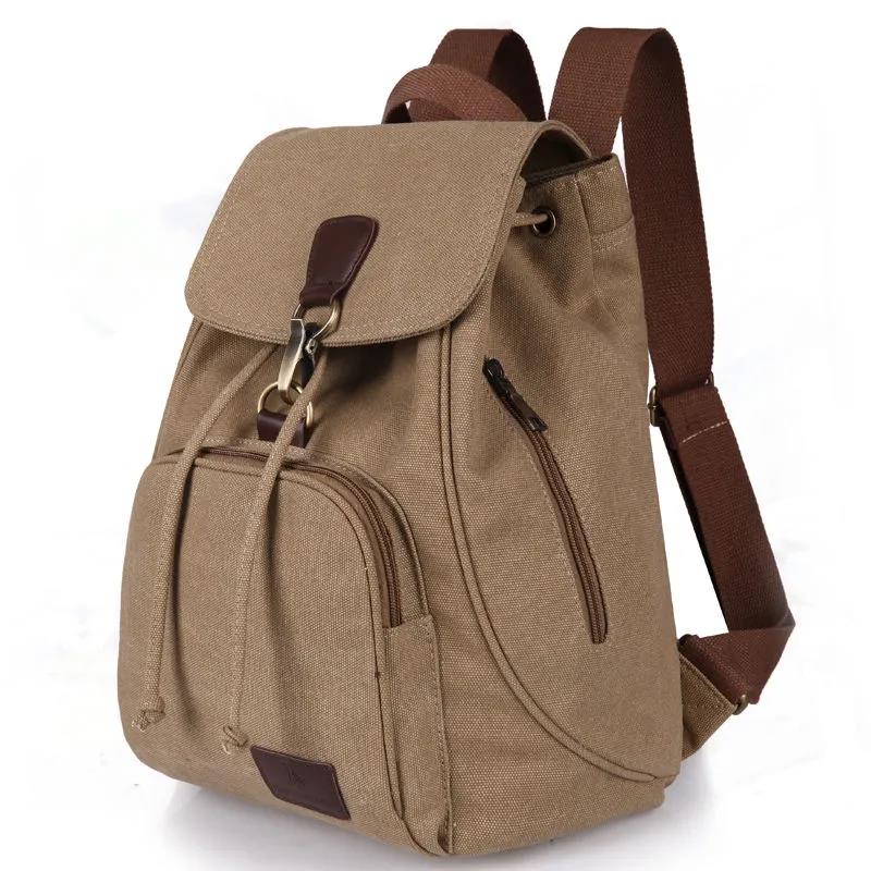 Unisex Backpack Multi-layer Casual Retro Student Computer Bag Travel Canvas High-capacity Schoolbag