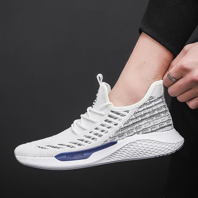 Summer Men's Shoes Sports Shoes Men's Running Shoes Breathable Casual Flying Woven Student Shoes Travel Shoes