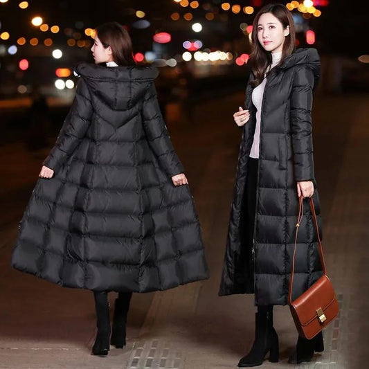 Winter New Style Long Cotton-padded Jacket Women's Thick Slim-fitting Hooded Cotton-padded Jacket Ladies Cotton Jacket