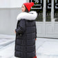 Winter Fluffy Fur Collar Hooded Padded Jacket Women's Mid-length Loose and Versatile Thickened Warmth and Thin Down Padded Jacket