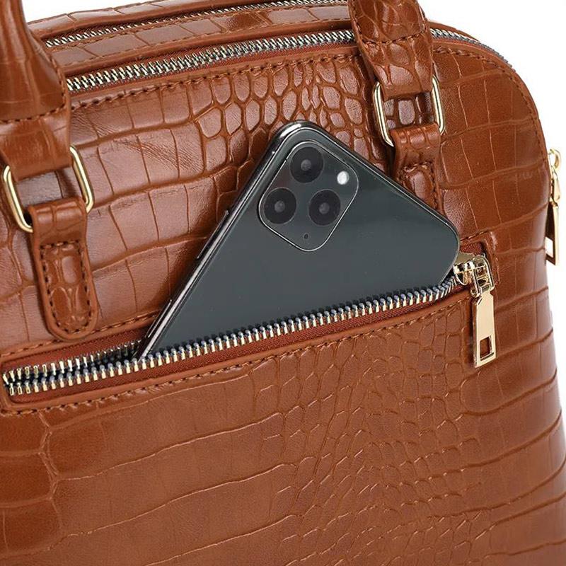 Light Luxury Leather Cowhide Handbags Casual Fashion Shell Bag Crocodile Pattern Soft Leather Ladies One-shoulder Messenger Handbag