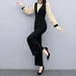 Jumpsuit Women's Casual Black Jumpsuit High-waist Wide-leg Pants Suit Casual Work Formal Wear Elegant Temperament Fabric Light and Breathable