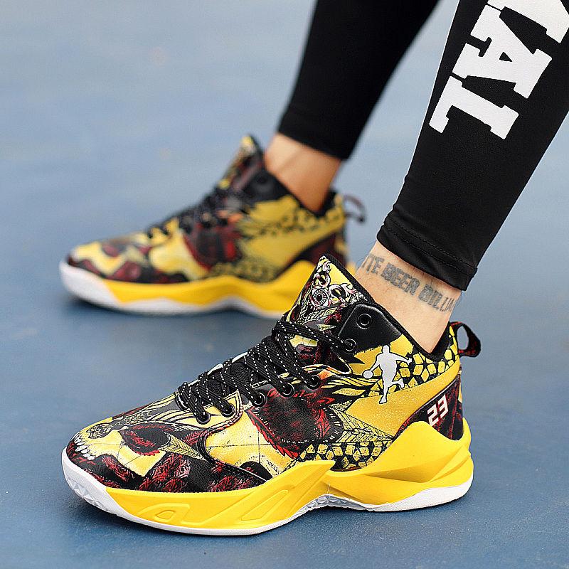 Middle help men's basketball shoes large size outdoor brand sports shoes purple red basketball shoes