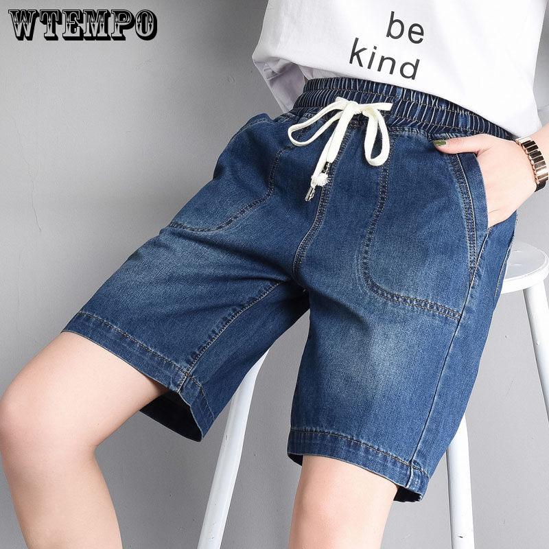 Women Summer Fashion Hole Jeans Casual Slim Short Pants Plus Size