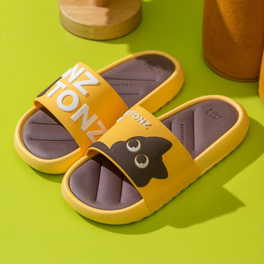 Ladies Sandals and Slippers Couples Cute Cartoon Non-slip Bathroom Bath Indoor Home Outing Slippers Men's Beach Shoes