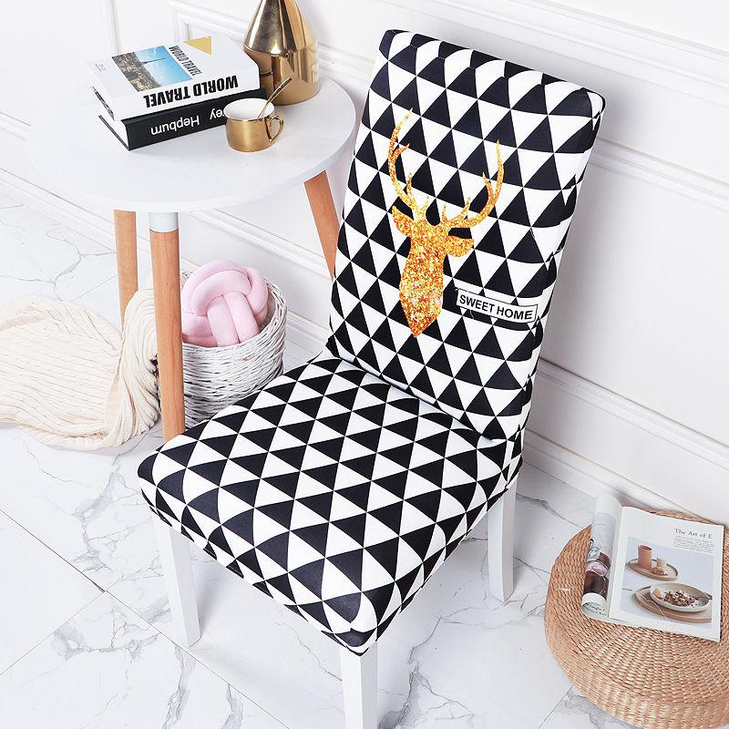 2/4/6pcs Printed Dining Chair Cover Stretch Anti-dirty Elastic Seat Cover Used for Wedding Party Home Kitchen Dining Room Office Living Room