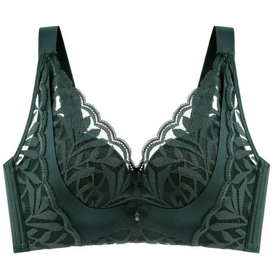 Female Thin Section Large Size No Steel Ring Anti-sagging Close-up Breast Beauty Vest Bra Gathers Big Breasts and Shows Small Adjustment Type Top Bra