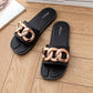 Slippers Women Summer Outing Fashion Gold Chain Sandals and Slippers Outer Wear Western Style Thick Soles