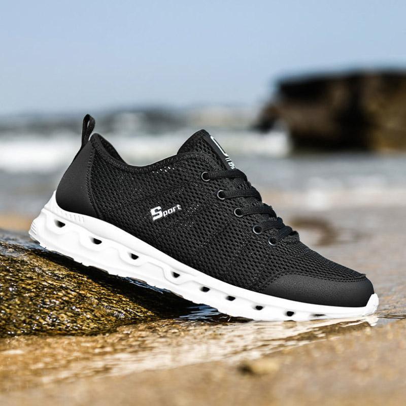 Men's Hollow Mesh Breathable Sneakers Lightweight Casual Non-Slip Sneaker Shoes