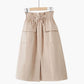 Casual Solid A-line Cotton Midi Skirts Women 2020 Summer Long Black Skirts Womens Pocket Elastic Waist Womens Skirts Female