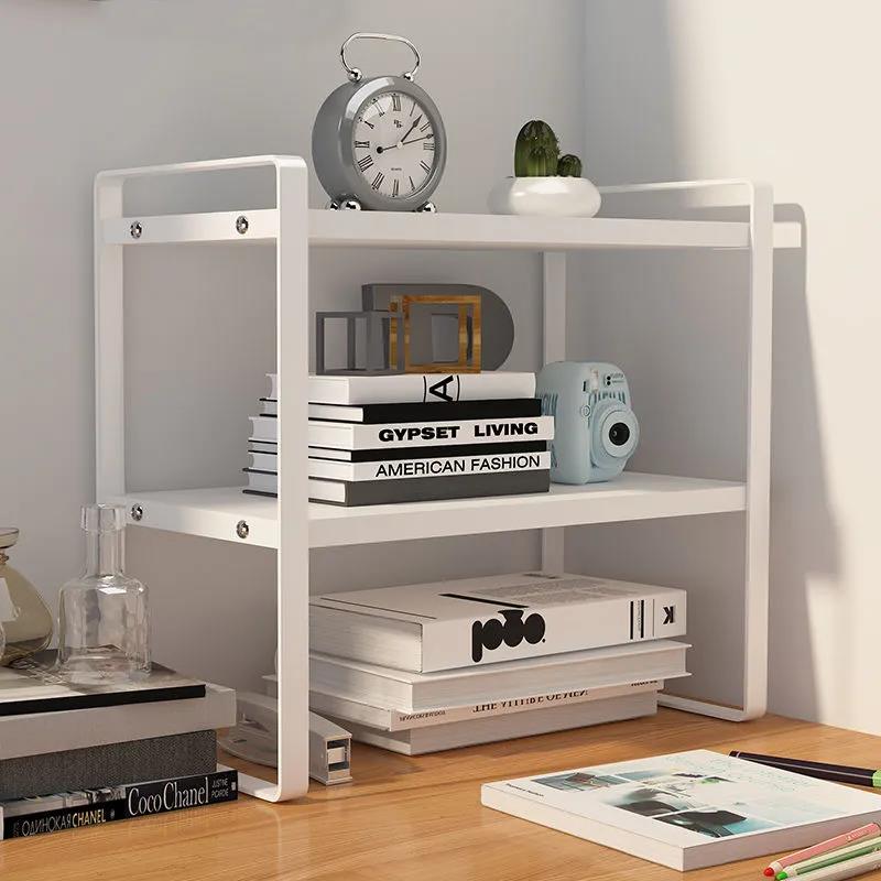 Desktop Shelf Desk File Storage Rack Bay Window Table Multi-layer Wrought Iron Desk Kitchen Finishing Shelf Divider Single Layer