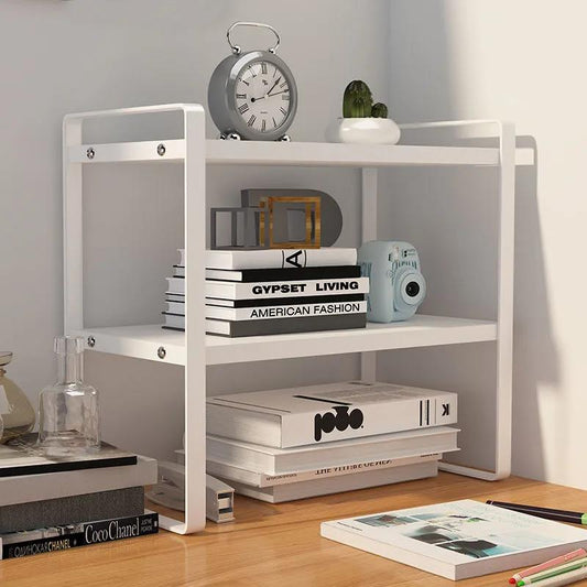 Desktop Shelf Desk File Storage Rack Bay Window Table Multi-layer Wrought Iron Desk Kitchen Finishing Shelf Divider Single Layer